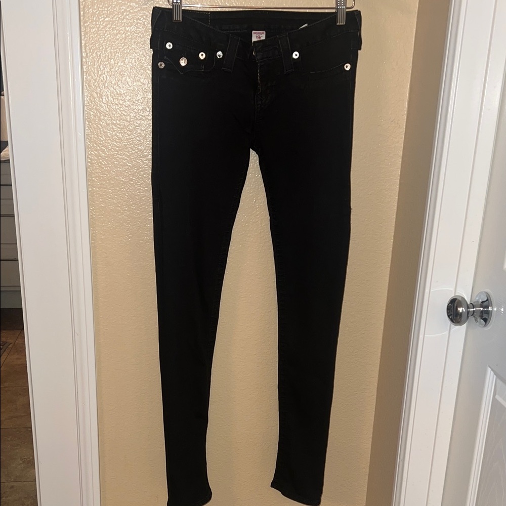 True Religion Black Straight Leg Jeans